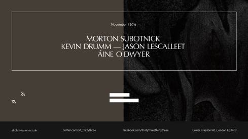 Morton Subotnick + Kevin Drumm & Jason Lescalleet + Áine O'Dwyer at St Johns Hackney, 1st November 2016 